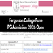 Fergusson College Pune PG Registration 2026 Begins; Apply by May 30